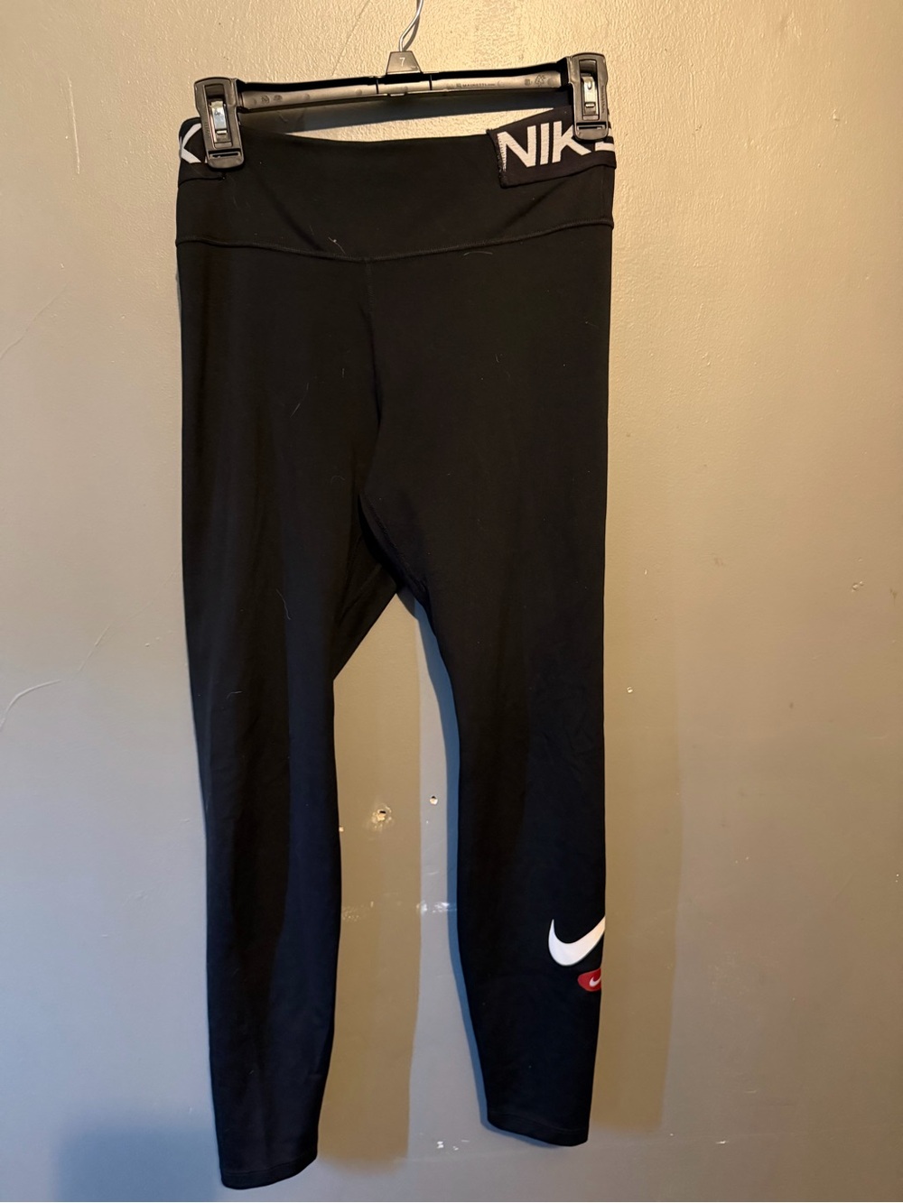Nike Black Women’s Athletic Leggings with White Swoosh